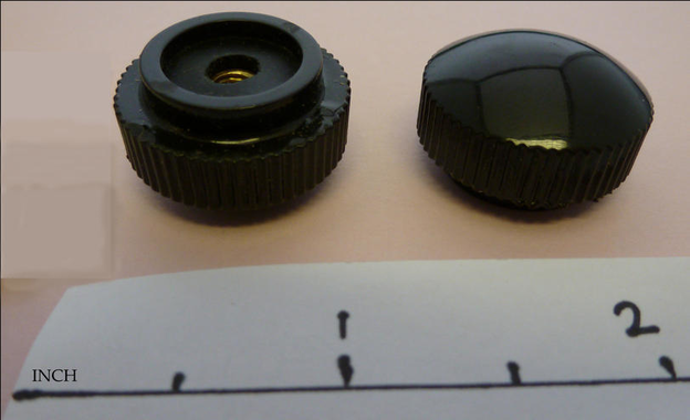 Knob, retaining coil cap