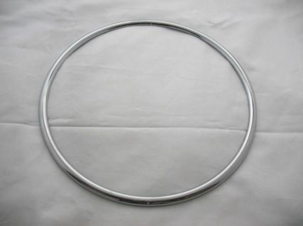 Bead trim, half round with 14 degree angle, chrome plated