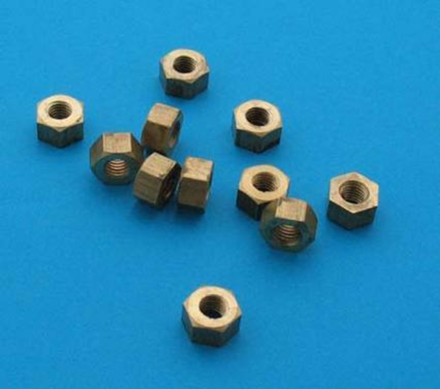 Nut, thick, brass 3/8 BSF