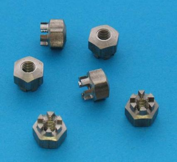 Nut, castle, 1/4" BSF sph'cal seat, 20/25 steering joint pinch bolt