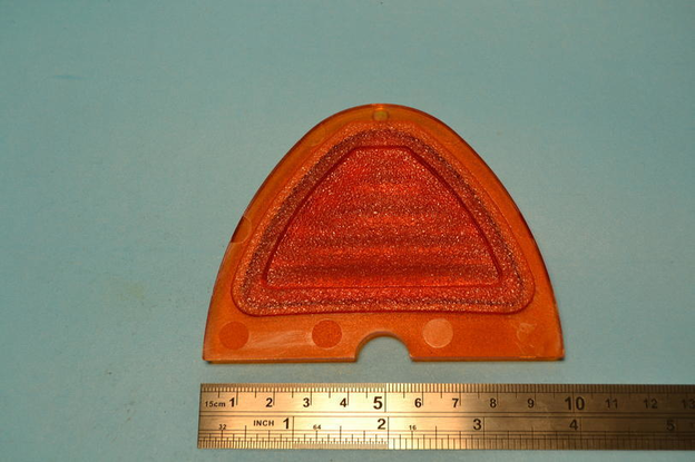 Amber lens, Gothic lamp, semi-elliptical