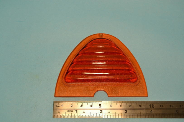 Amber lens, Gothic lamp, semi-elliptical