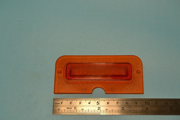 Amber lens, Gothic rear lamp, rectangular