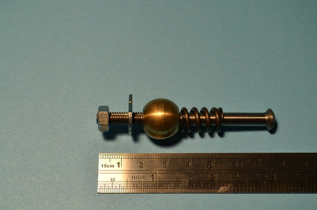 Replacement door hinge pin & spring, 61mm long shaft