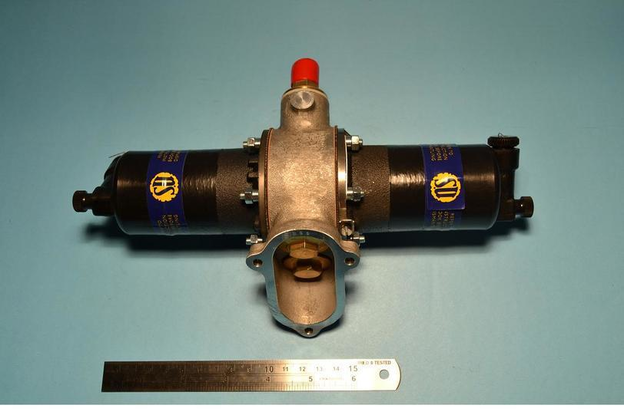 Fuel pump, double, complete, contact breaker type (EXCHANGE)