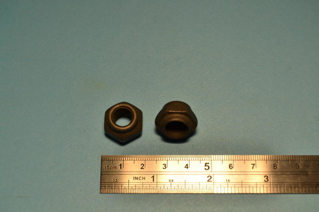 Nut, ~0.475" long, clutch finger adjuster, Borg & Beck.