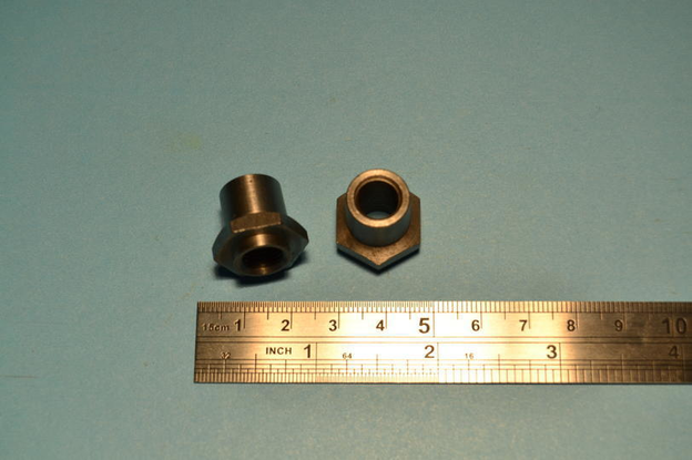 Nut, ~0.710" long, clutch finger adjuster, Borg & Beck.