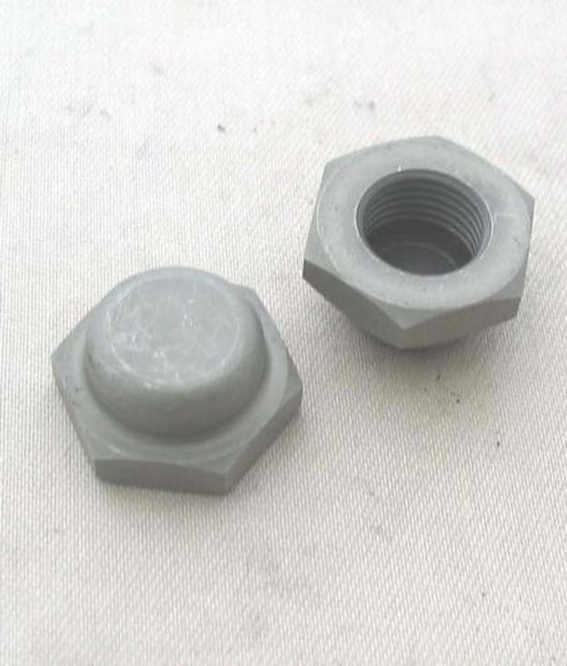 Cap nut, front cover oil feed union