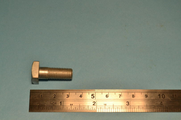 3/8BSF bolt, square head, x 1.000", Cadmium plated.