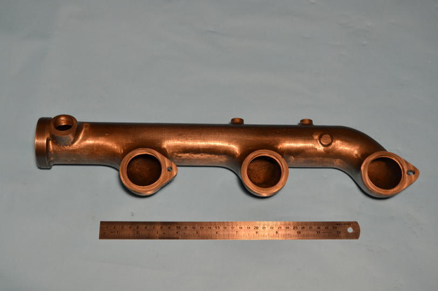 Exhaust manifold, rear, Silver Ghost with front wheel brakes