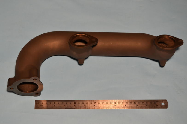 Exhaust manifold, front, P1 Springfield with iron head
